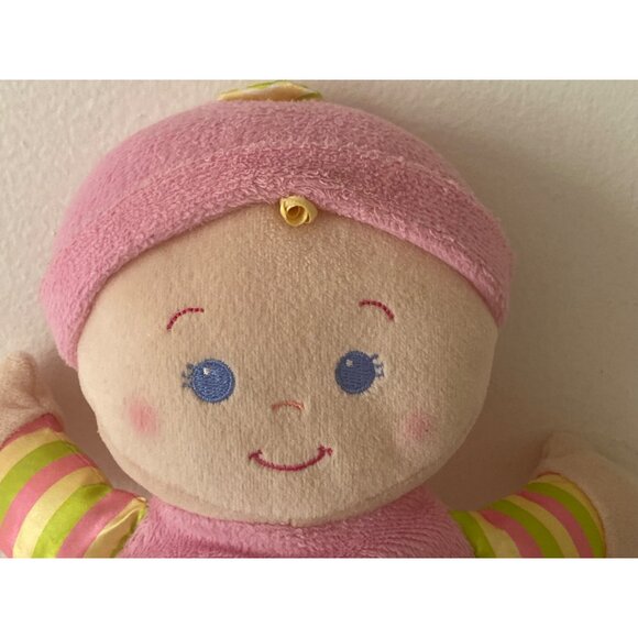 Fisher Price Pink Baby's First 1st Doll Brilliant Basics Plush Rattle Soft Toy - Picture 2 of 9